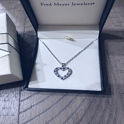fred meyer jewelers sapphire white gold heart | eBay